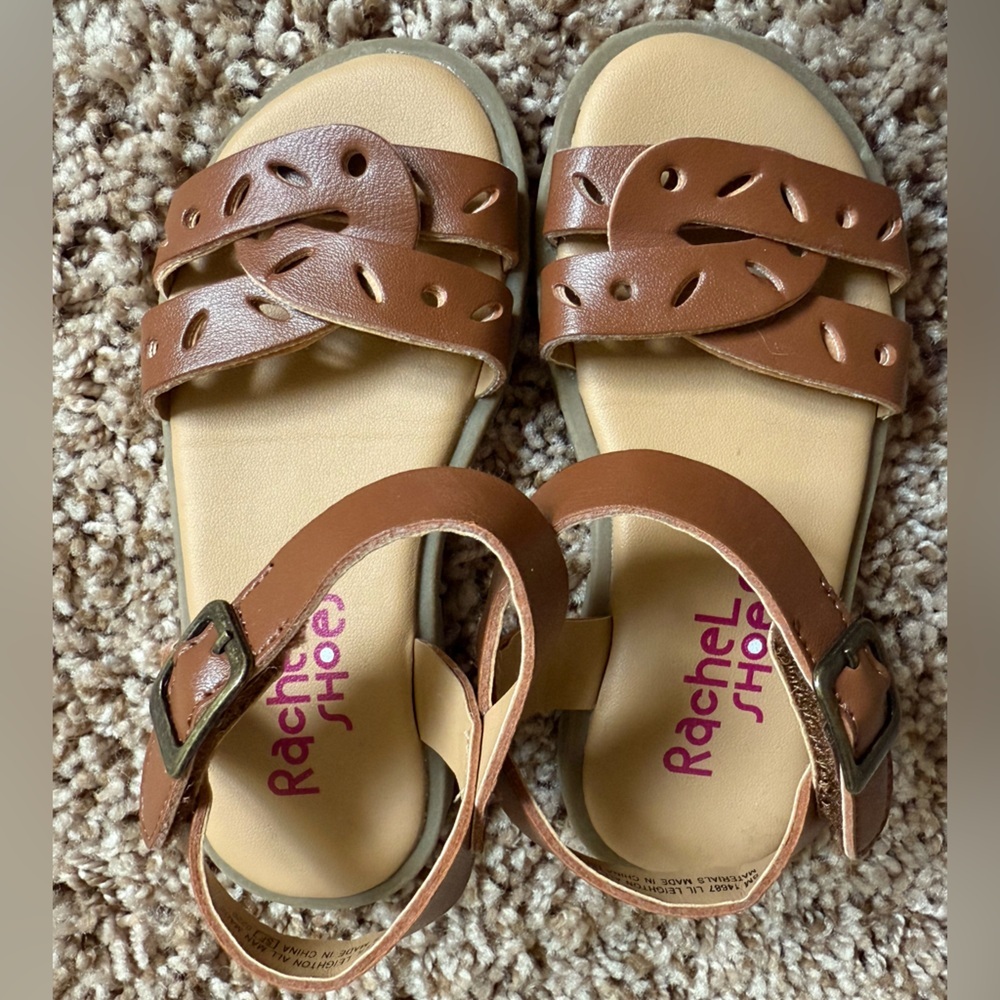 Rachel Shoes Brown Strappy Sandals – Girls Size 8
